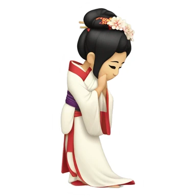 japanese geisha bowing sticker