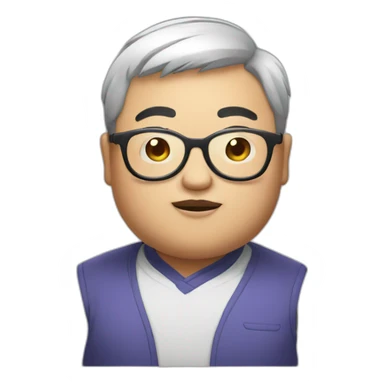 Chinese chubby guy with glasses sticker