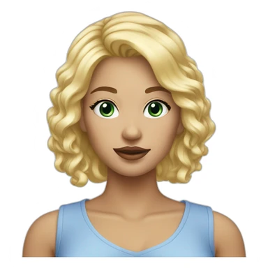 femme blonde cheveux court yeux bleus sticker