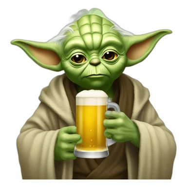 Yoda-driking-beer-in-the-hand sticker