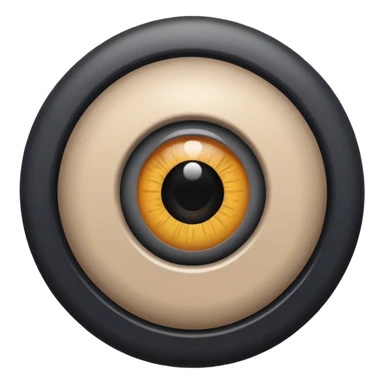 Minimalist emoji-style sticker of a peephole with a realistic eye looking out from inside. Black and gray tones, flat icon, centered eye.
 sticker