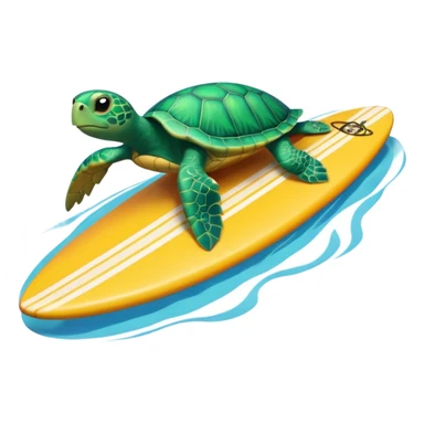 Turtle riding surfboard  sticker