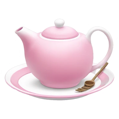 Pink and white tea set sticker