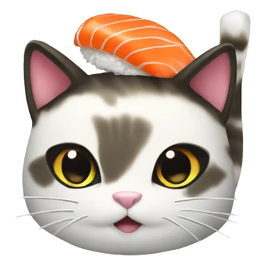 Sushi with cat in it sticker