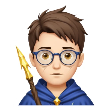 wizard boy with glasses and lightning scar sticker