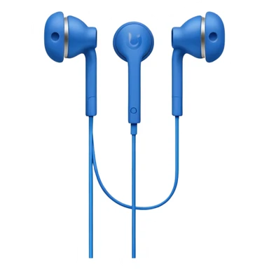 blue wired earbuds sticker