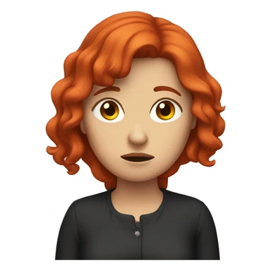 sad + fall + woman with red hair sticker