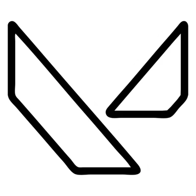 Iconic V from Valorant logo, black outlined, sharp edges, no fill, simple and recognizable, designed for digital use sticker