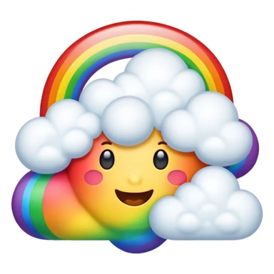 A rainbow emoji with a cloud at each end sticker