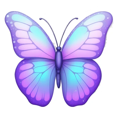 Sparkly Pastel purple-gradient iridescent butterfly sticker