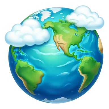 Cinematic Realistic Earth, depicted with vibrant blue oceans, clouds, and lush green continents rendered in exquisite detail, high shine, and a soft radiant glow that captures the dynamic, life-sustaining beauty of our home planet. sticker