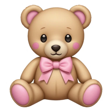 pink bow teddy bear solo sticker