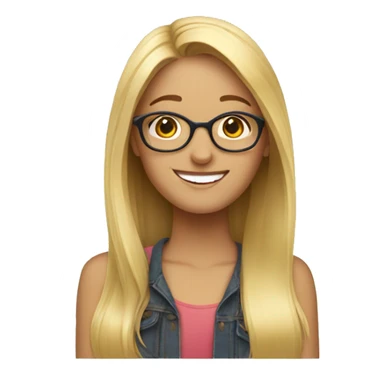 happy blonde girl wwith glasses sticker