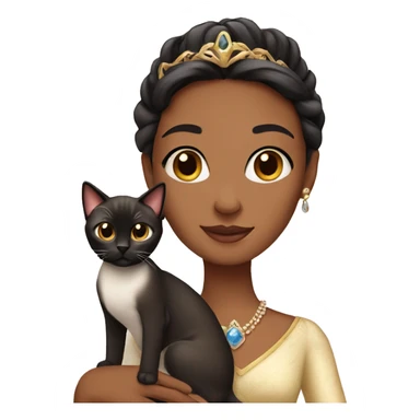 princess with siamese cat sticker