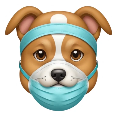 dog Wearing Medical Mask sticker