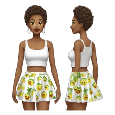 Beautiful teen crop top and skirt sticker