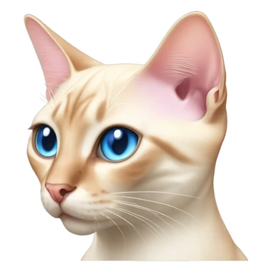 flame point Siamese cat with blue eyes and with a pink nose  sticker