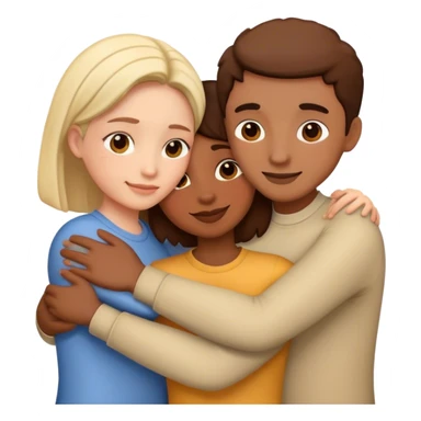 Three people hugging sticker