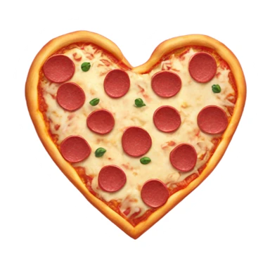 Realistic heart shaped pizza sitting flat in a hot pink open pizza box. sticker