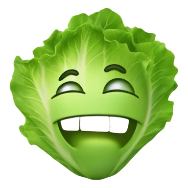 lettuce with a happy face holds a mirror in his hand and looks at it sticker