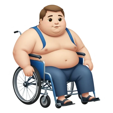 fat man in a wheelchair  sticker