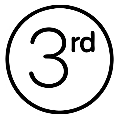 first ,a 3 in a circle with 'rd' in the circle sticker