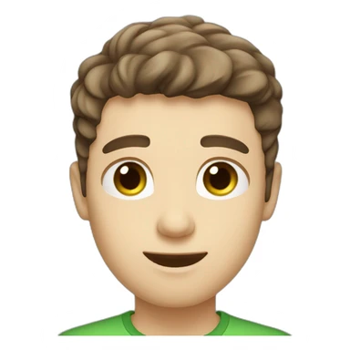 cute white man with dark brown fade haircut green eyes sticker