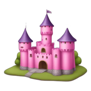 Pink castle with the text “LS” sticker