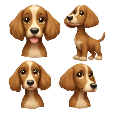 criança menina cabelo marrom claro pele bege olhos azuis com um cachorro sticker