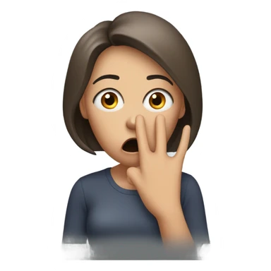 woman scared hand on mouth terrifie sticker