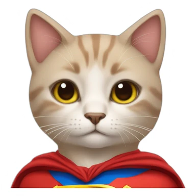 A cat in red superman dress sticker
