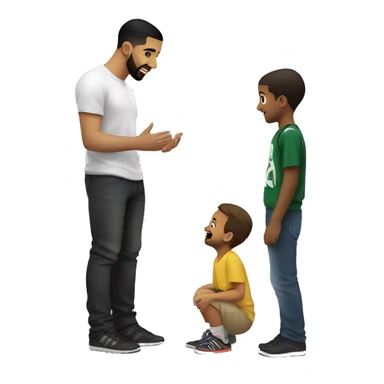 Drake talking to little children sticker