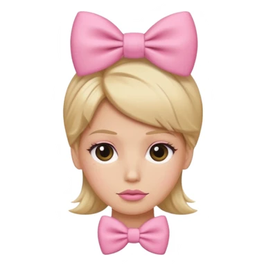 person with distinctive hairstyle resembling Donald Trump, wearing a pink bow sticker