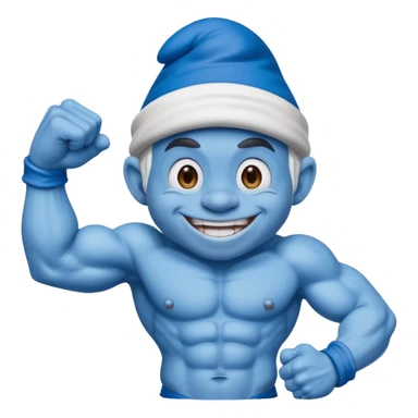 strong smurf sticker