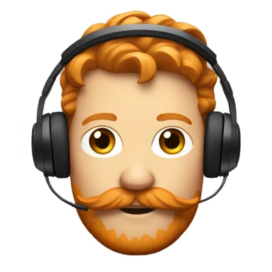 ginger with mustache and Sony over ear headphones sticker