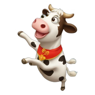 Russian Dancing cow sticker
