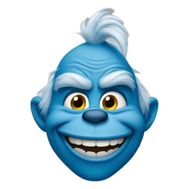Blue grinch smiling sticker