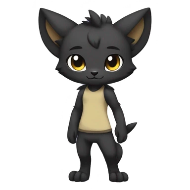 Anthro Dark Edgy Cool Shy Grumpy FurSona Fakemon Full Body sticker