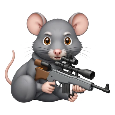 angry rat aiming sniper rifle sticker