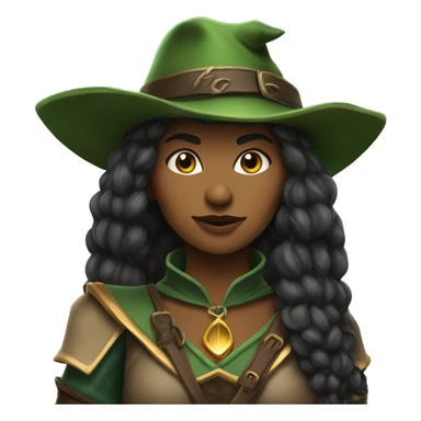 Fierce elf ranger wearing fedora woman sticker