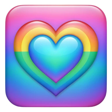 Rainbow heart  sticker