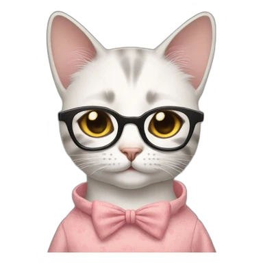 Cat wearing a dress and glasses sticker