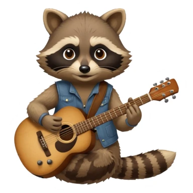 Raccon with guitar sticker
