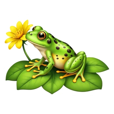 Frog on a flower sticker