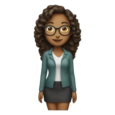 Long gaired woman with glasses sticker