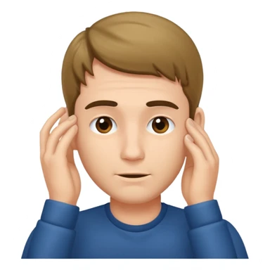 man tucking his hair behind his ear sticker