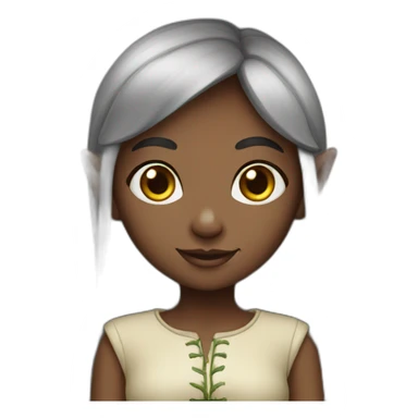 Girl elf with dark hair sticker