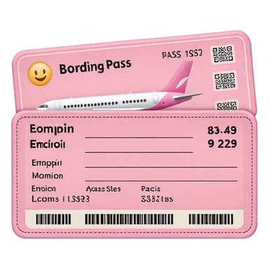 pink boarding pass sticker