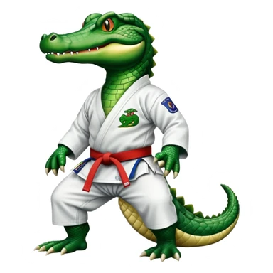 Alligator in a jiu jitsu gi sticker