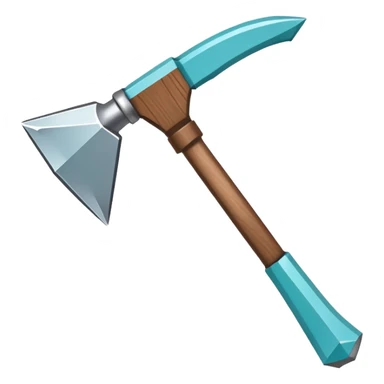 Minecraft diamond hoe with brown handle sticker